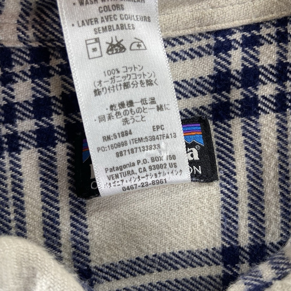 Patagonia Shirt men's Large Fjord Flannel Button Up Long Sleeve Organic Cotton - Picture 5 of 16